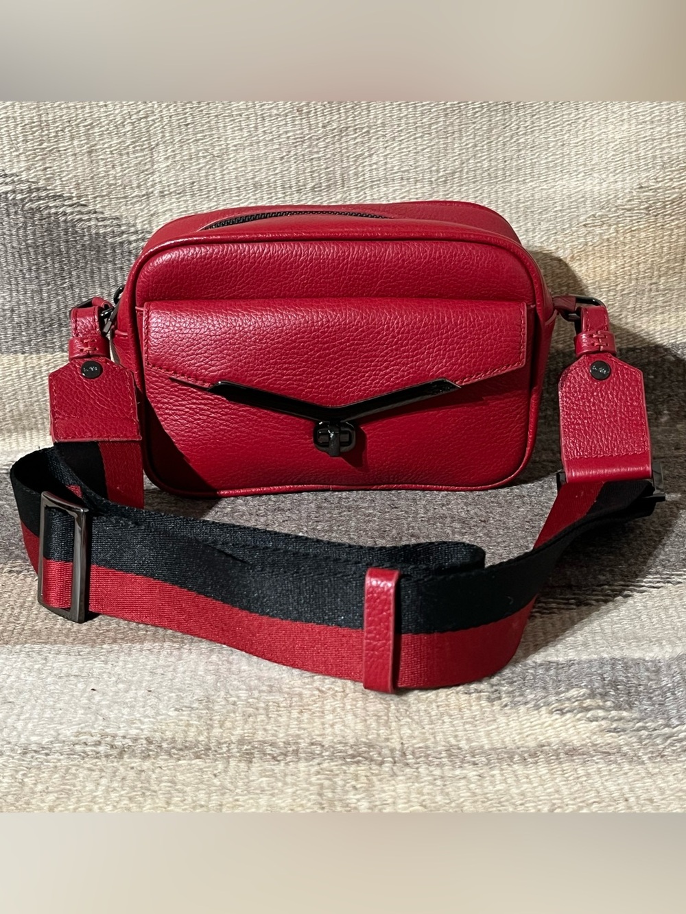 BOTKIER New York Valentina Genuine Leather Mini Camera Crossbody Bag in Red
